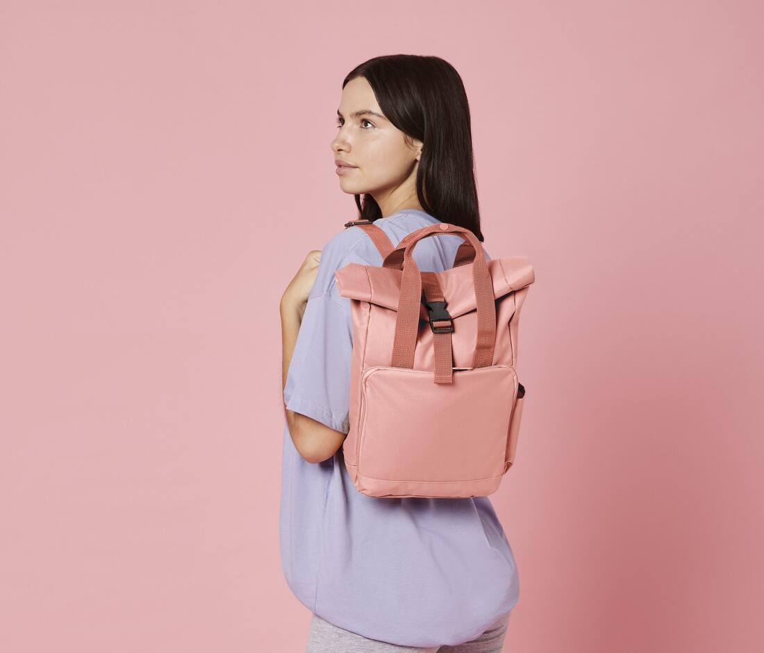 RECYCLED MINI TWIN HANDLE ROLL-TOP LAPTOP BACKPACK