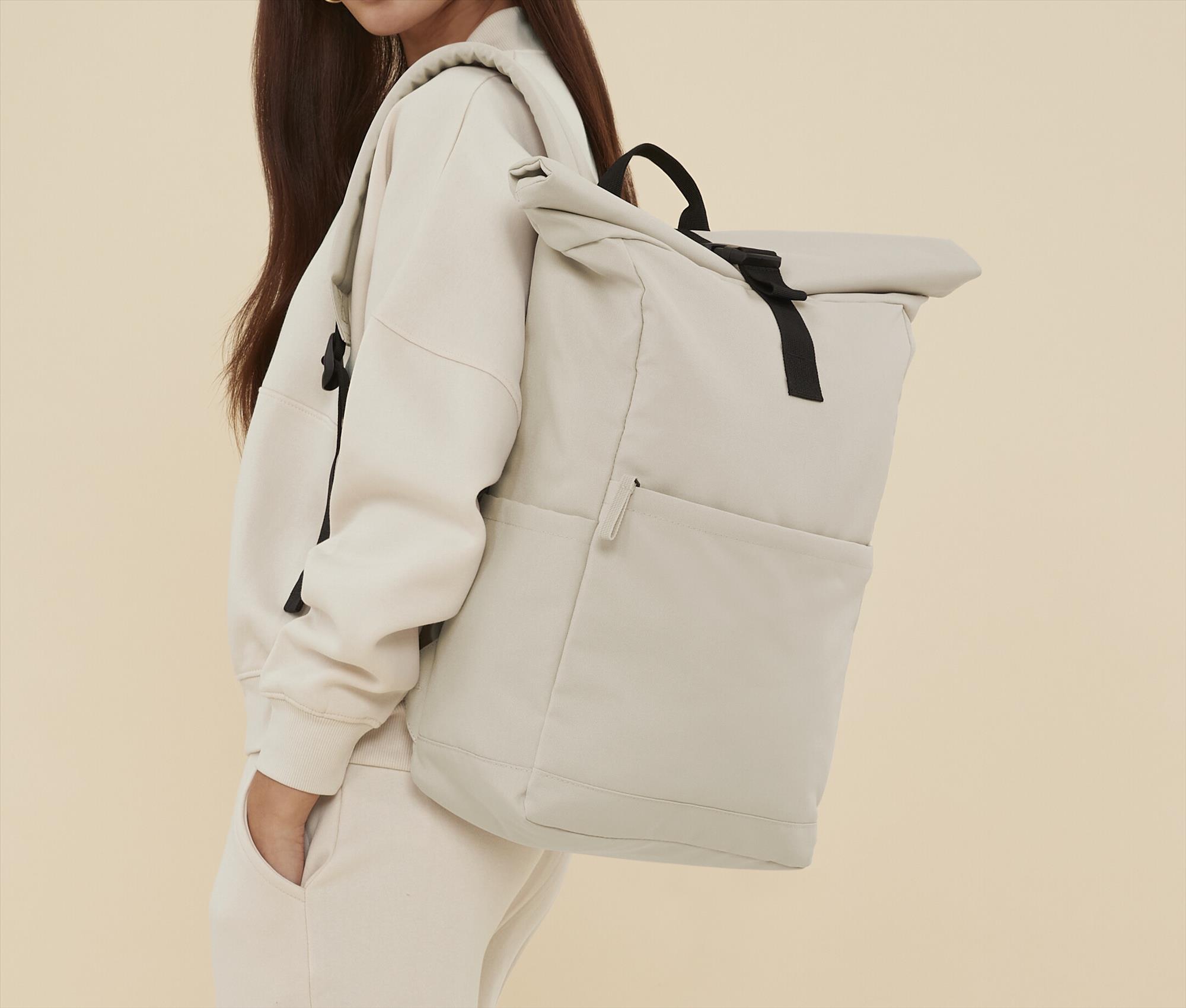 BAG BASE PREMIUM RECYCLED ROLL TOP BACKPACK bedrukken met eigen logo