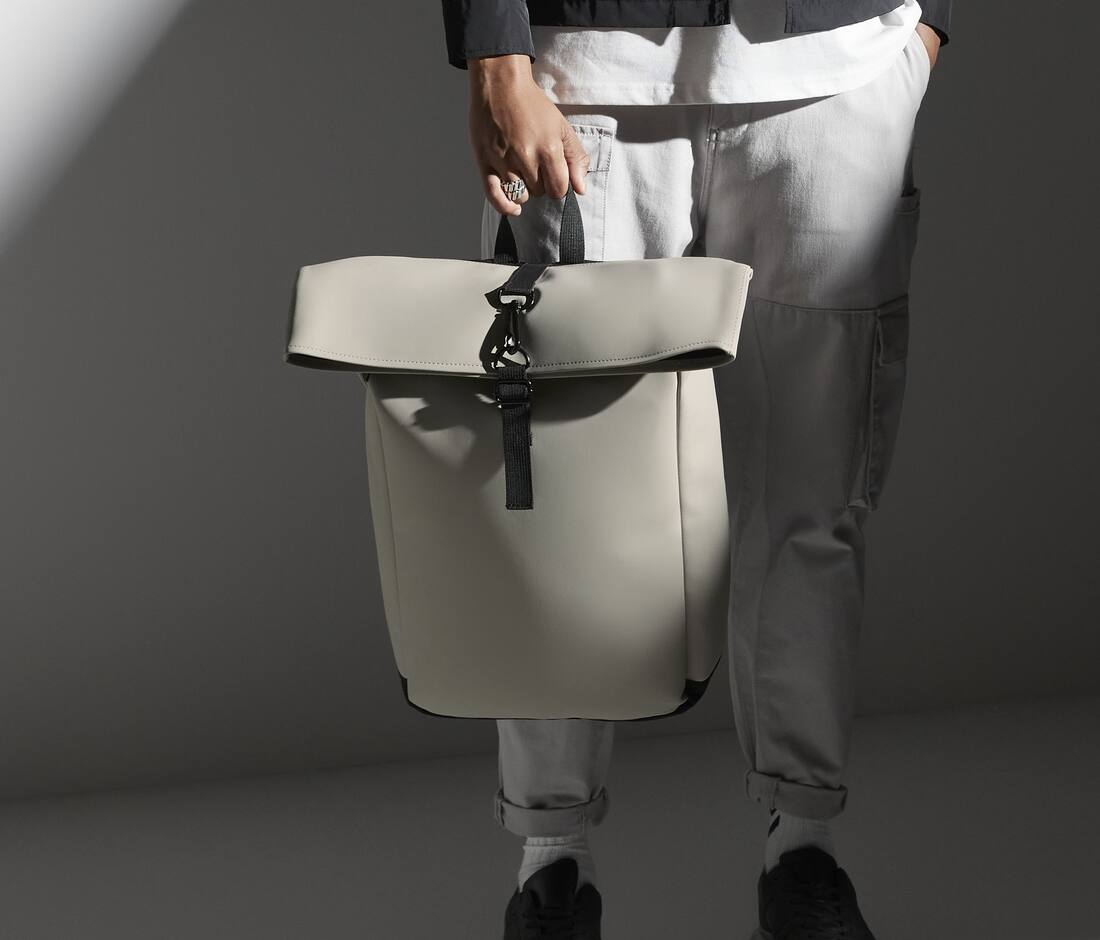 BAG BASE MATTE PU ROLL-TOP BACKPACK bedrukken met eigen logo