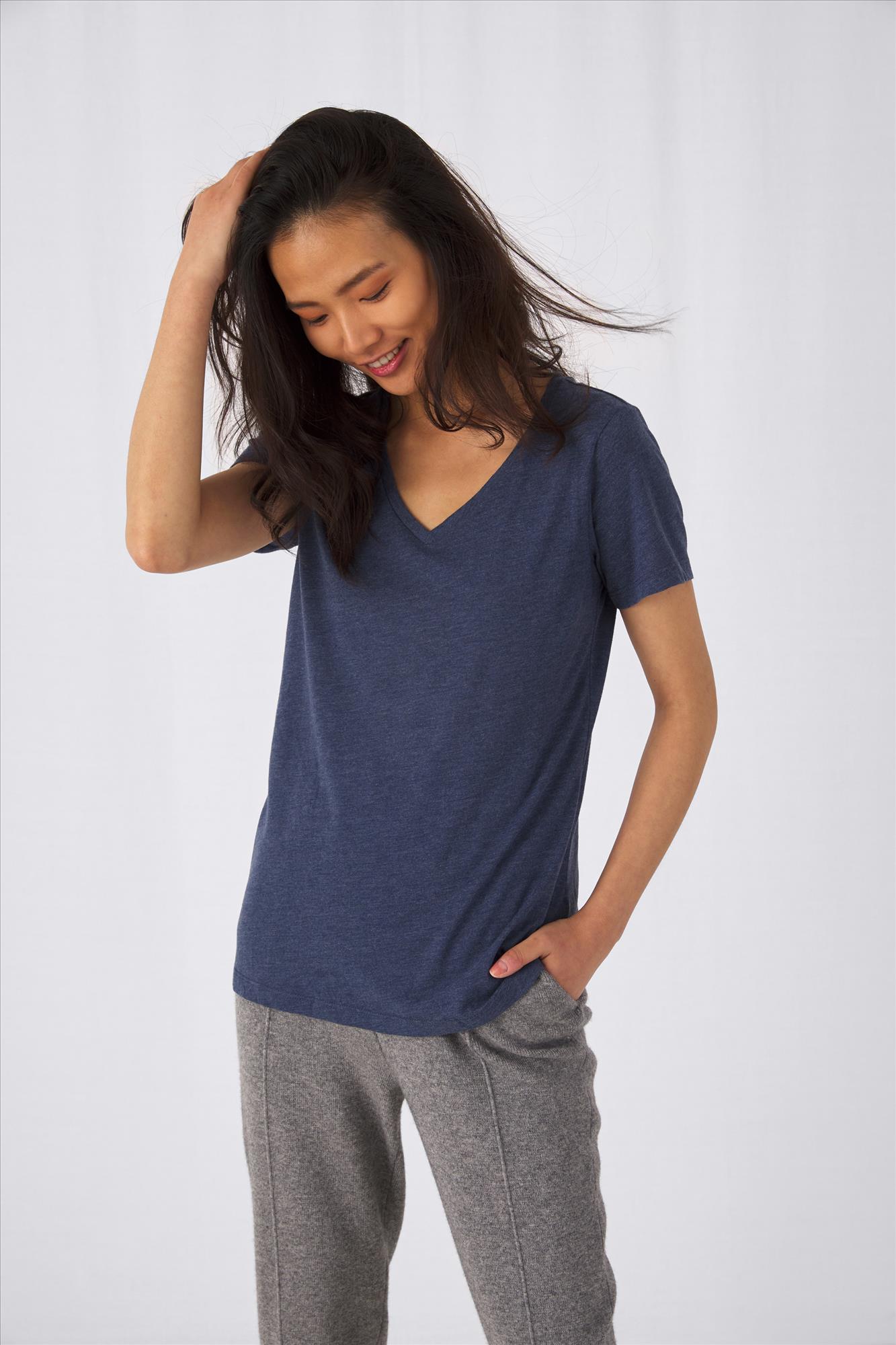 B&C Triblend V-neck T Women — afbeelding 2