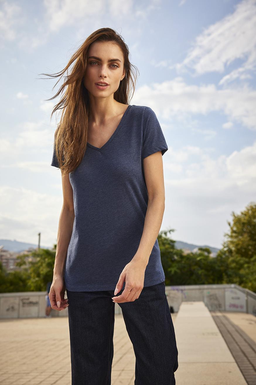 B&C Triblend V-neck T Women — afbeelding 3
