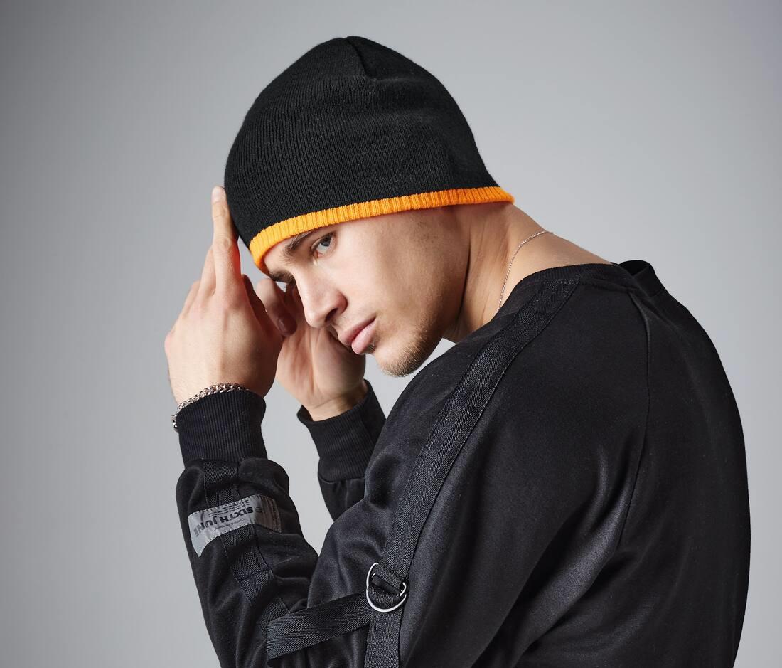 BEECHFIELD TWO-TONE PULL-ON BEANIE bedrukken met eigen logo