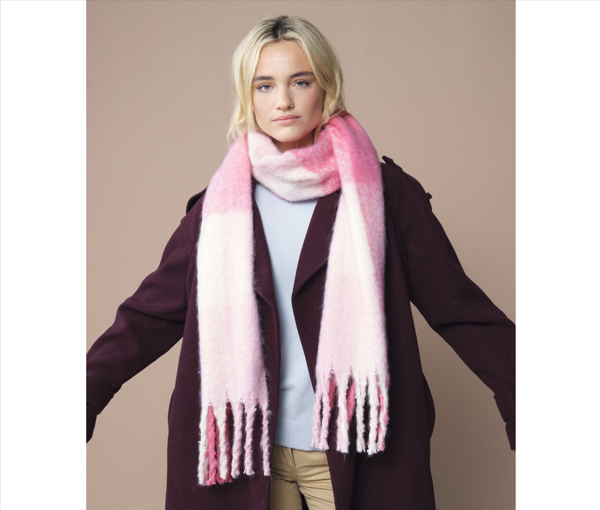 BEECHFIELD FLUFFY CHECK SCARF bedrukken met eigen logo