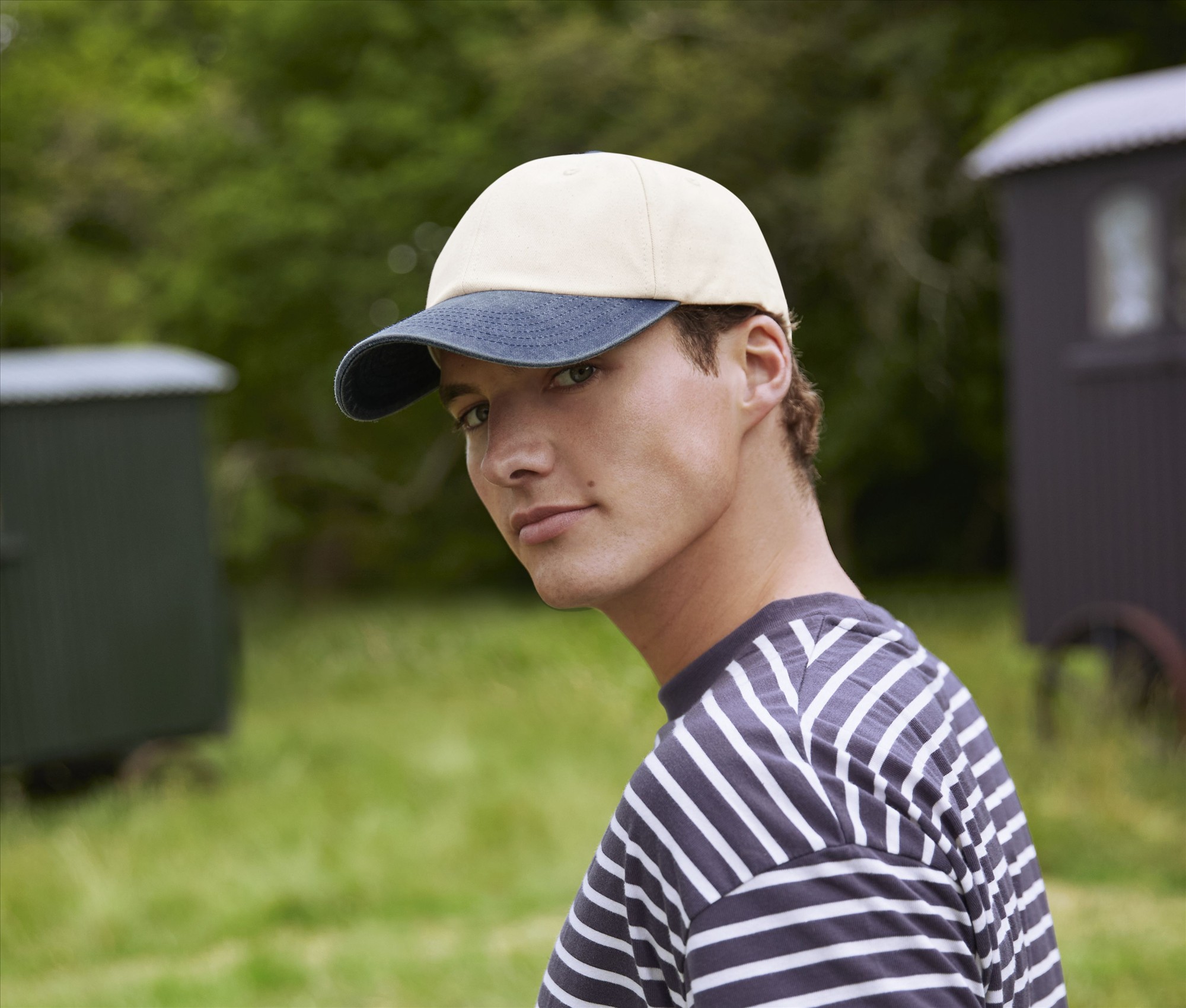 BEECHFIELD CONTRAST PEAK LOW PROFILE VINTAGE CAP bedrukken met eigen logo