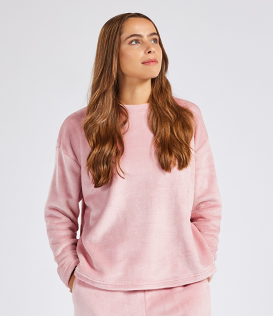 Brand Lab Ladies Plush Fleece Crew Neck Sweatshirt bedrukken met eigen logo