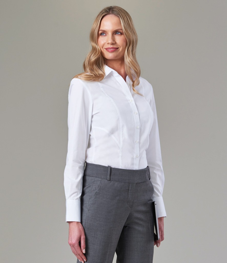 Brook Taverner Ladies Palena Long Sleeve Poplin Shirt bedrukken met eigen logo