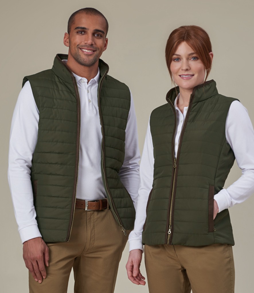 Brook Taverner Ladies Madison Quilted Gilet bedrukken met eigen logo