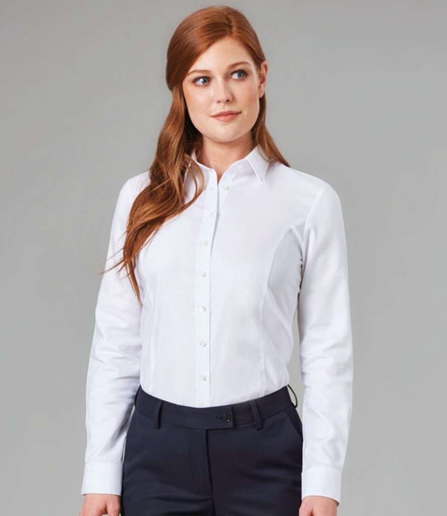 Brook Taverner Ladies Albany Long Sleeve Classic Oxford Shirt bedrukken met eigen logo