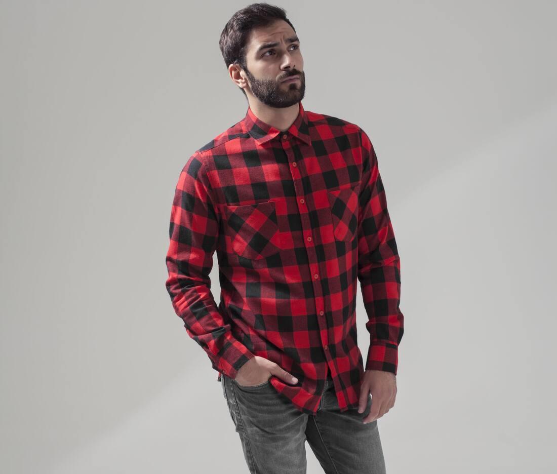 BUILD YOUR BRAND CHECKED FLANELL SHIRT bedrukken met eigen logo