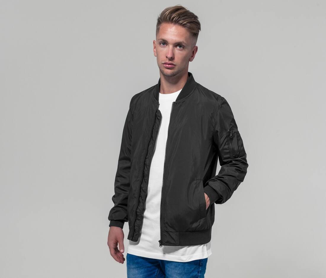 BUILD YOUR BRAND NYLON BOMBER JACKET bedrukken met eigen logo