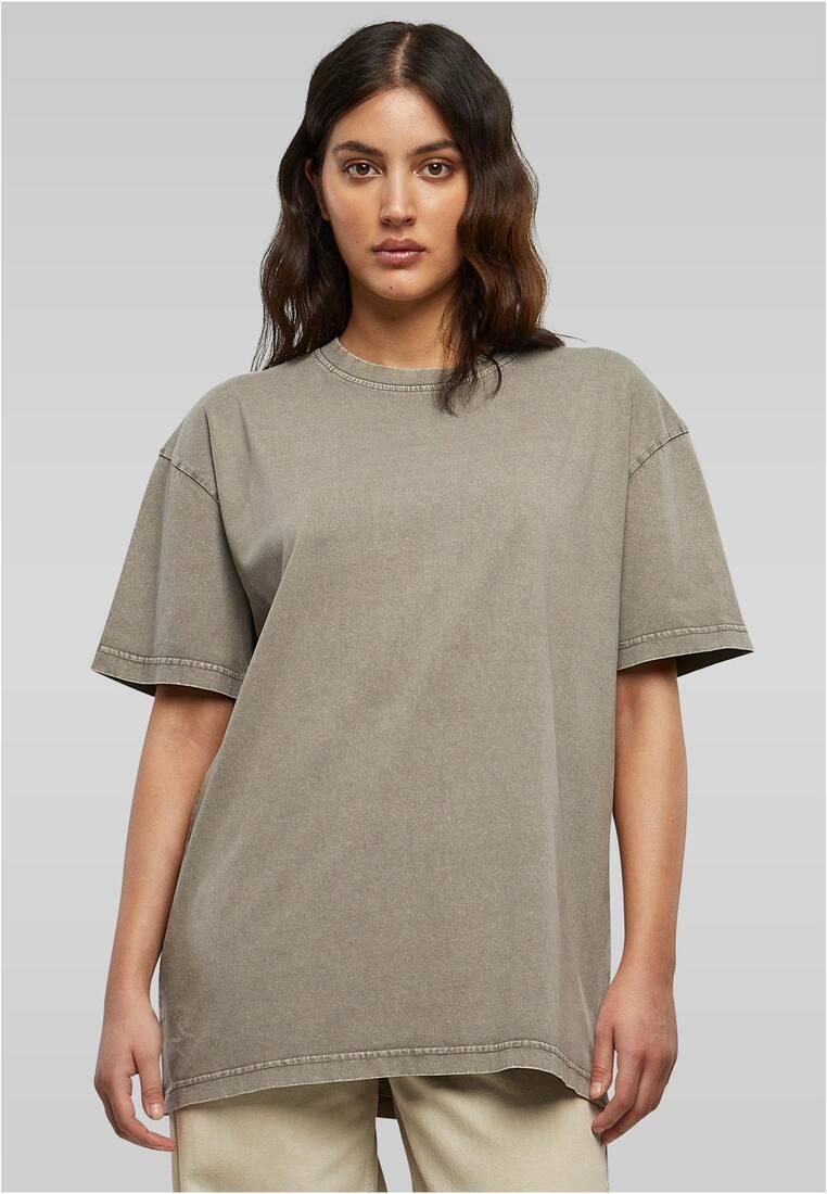 BUILD YOUR BRAND LADIES OVERSIZED ACID WASH TEE bedrukken met eigen logo