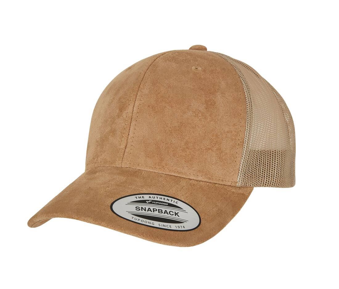 FLEXFIT SUEDE LEATHER TRUCKER CAP bedrukken met eigen logo