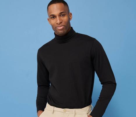 LONG SLEEVED ROLL NECK TOP HENBURY HY020