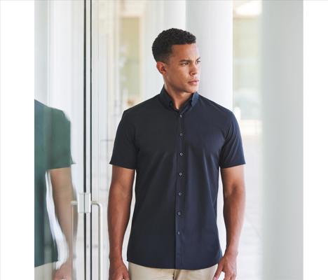 MEN'S SHORT SLEEVED 'COTTON FEEL' COOLPLUS® SHIRT HENBURY HY588