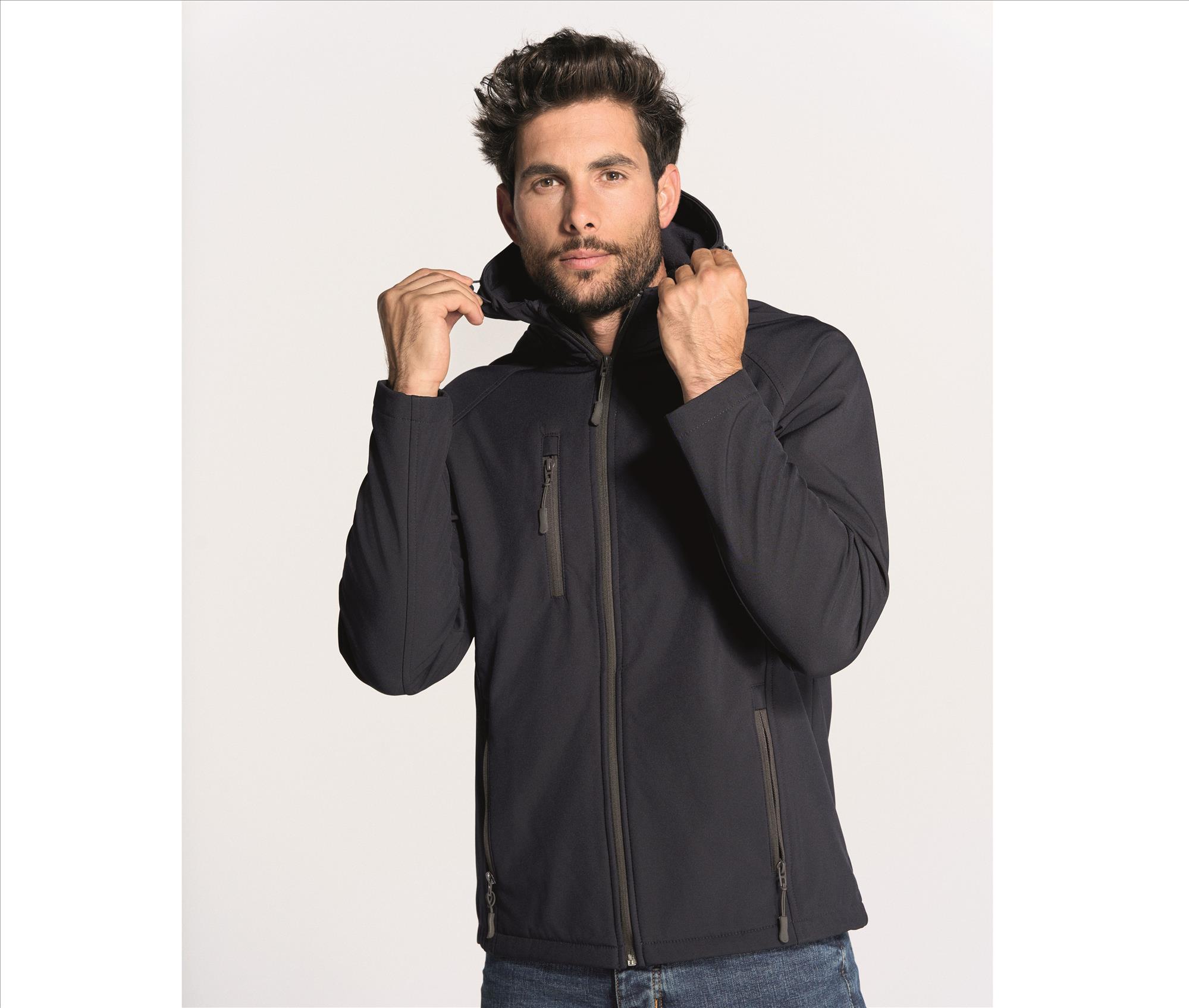 JHK FULL ZIP SOFTSHELL JACKET HOODED bedrukken met eigen logo