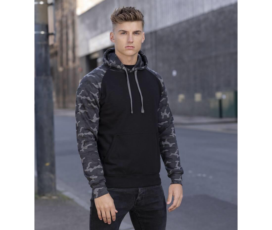 JUST HOODS BASEBALL HOODIE bedrukken met eigen logo