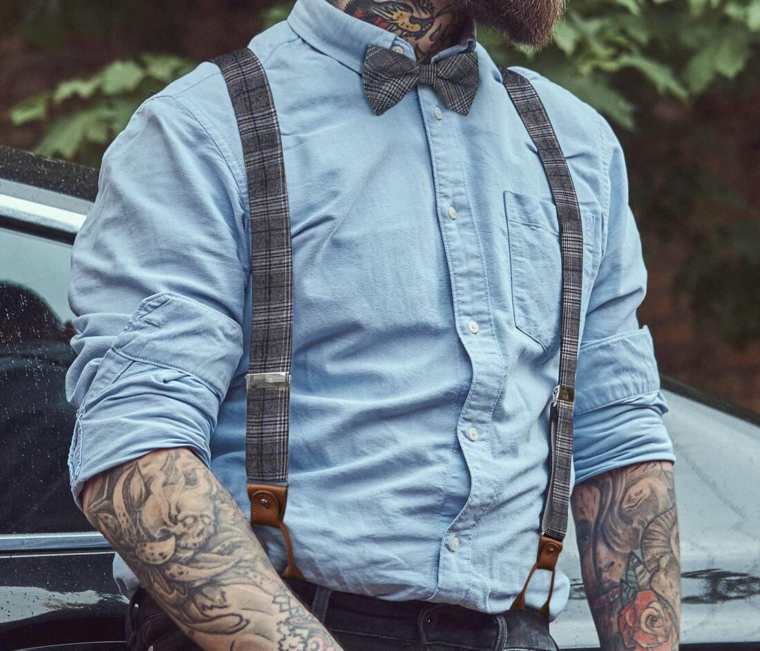 KARLOWSKY SUSPENDERS URBAN-GLENCHECK bedrukken met eigen logo
