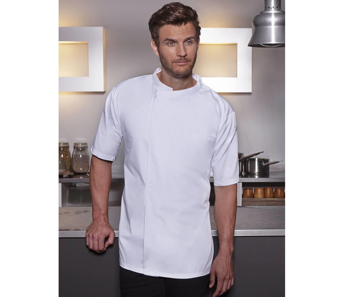 KARLOWSKY SHORT-SLEEVE THROW-OVER CHEF SHIRT BASIC bedrukken met eigen logo
