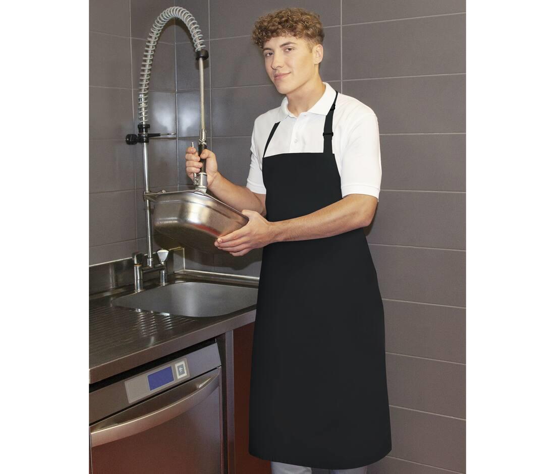 WATER-REPELLENT BIB APRON BASIC WITH BUCKLE