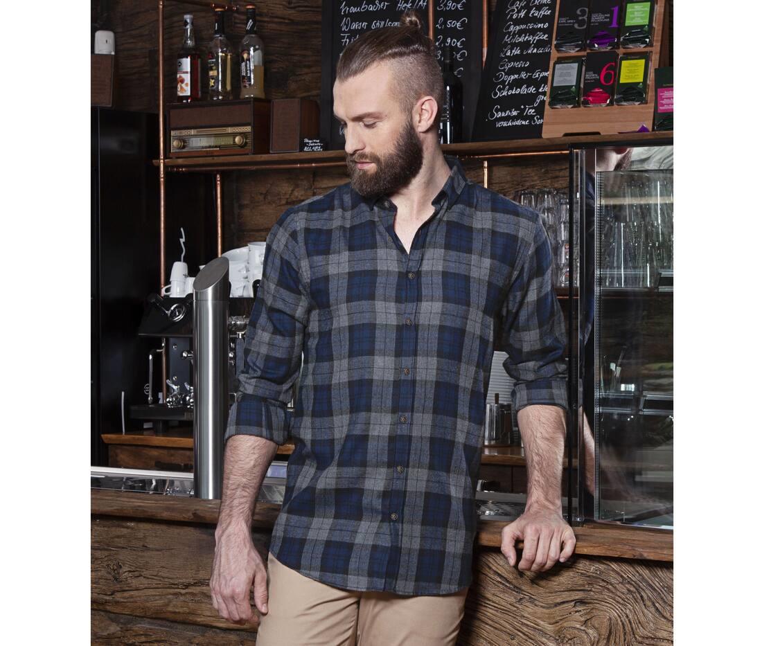 KARLOWSKY MEN'S CHECKED SHIRT URBAN-STYLE bedrukken met eigen logo