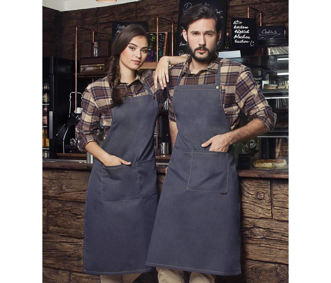 KARLOWSKY BIB APRON JEANS-STYLE bedrukken met eigen logo