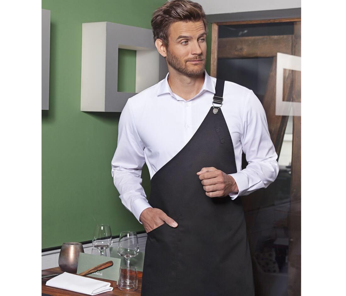 KARLOWSKY ASYMMETRICAL BIB APRON CLASSIC WITH POCKET bedrukken met eigen logo