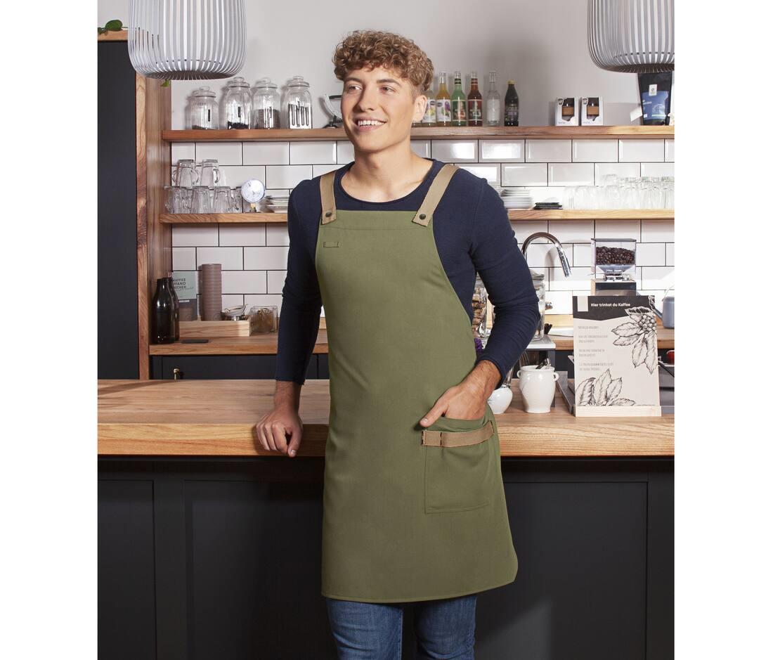 KARLOWSKY BIB APRON URBAN-LOOK WITH CROSS STRAPS AND POCKET bedrukken met eigen logo