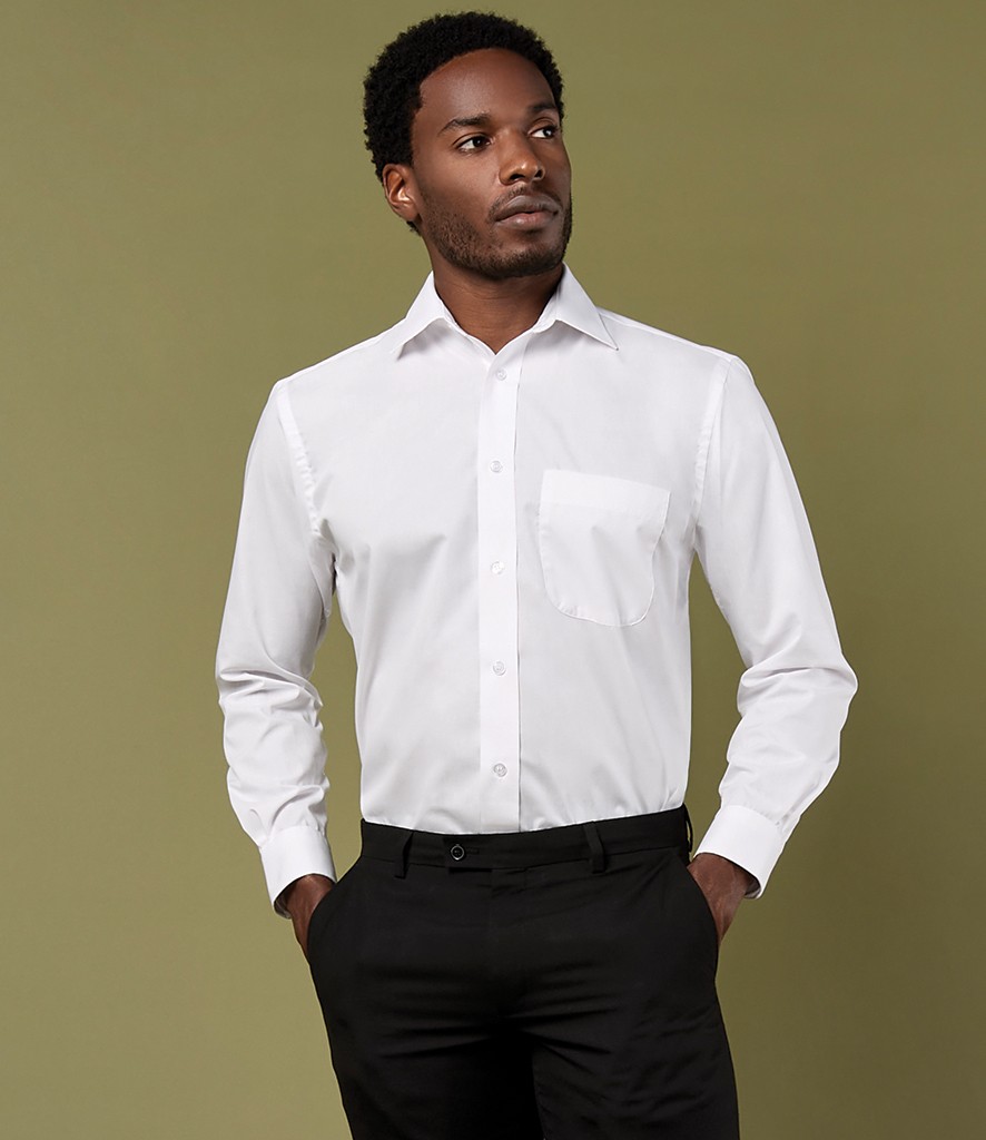 Kustom Kit Long Sleeve Classic Fit Business Shirt bedrukken met eigen logo