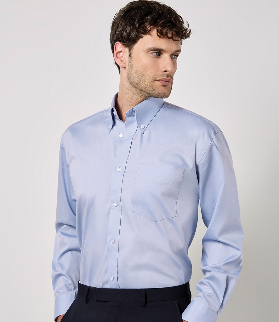 Kustom Kit Premium Long Sleeve Classic Fit Oxford Shirt bedrukken met eigen logo