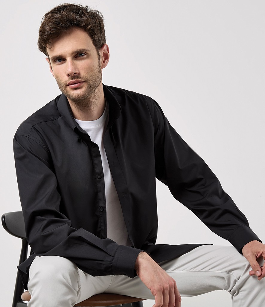 Kustom Kit Long Sleeve Classic Fit Workforce Shirt bedrukken met eigen logo