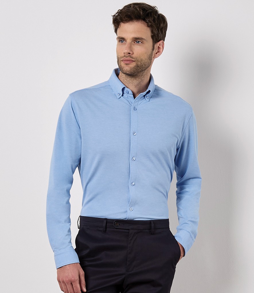 Kustom Kit Long Sleeve Superwash® 60°C Piqué Shirt bedrukken met eigen logo