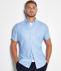 Short Sleeve Slim Fit Oxford Shirt Kustom Kit K183