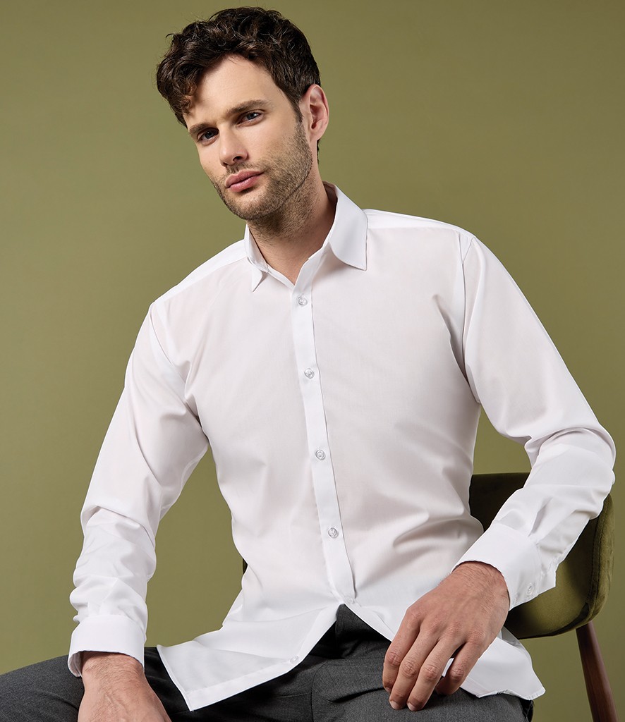 Kustom Kit Long Sleeve Slim Fit Business Shirt bedrukken met eigen logo