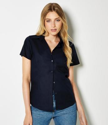 Ladies Short Sleeve Tailored Workwear Oxford Shirt Kustom Kit K360