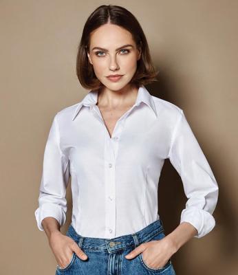 Ladies Long Sleeve Tailored Workwear Oxford Shirt Kustom Kit K361