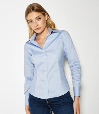 Ladies Premium Long Sleeve Tailored Oxford Shirt Kustom Kit K702
