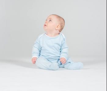 CONTRAST LONG SLEEVED SLEEPSUIT LARKWOOD LW053