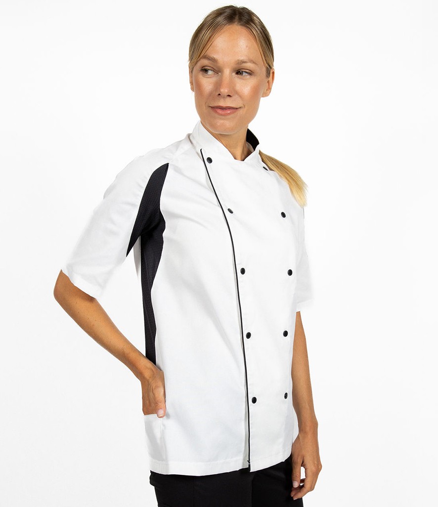 Le Chef Short Sleeve Executive Jacket bedrukken met eigen logo