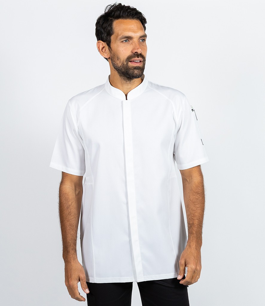 Le Chef Staycool® Tencel™/Polyester Short Sleeve Jacket bedrukken met eigen logo