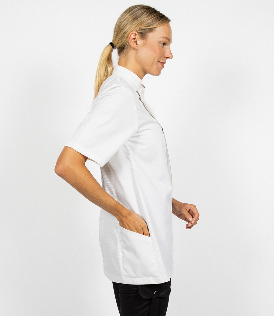 Le Chef Staycool® Tencel™/Polyester Short Sleeve Tunic bedrukken met eigen logo