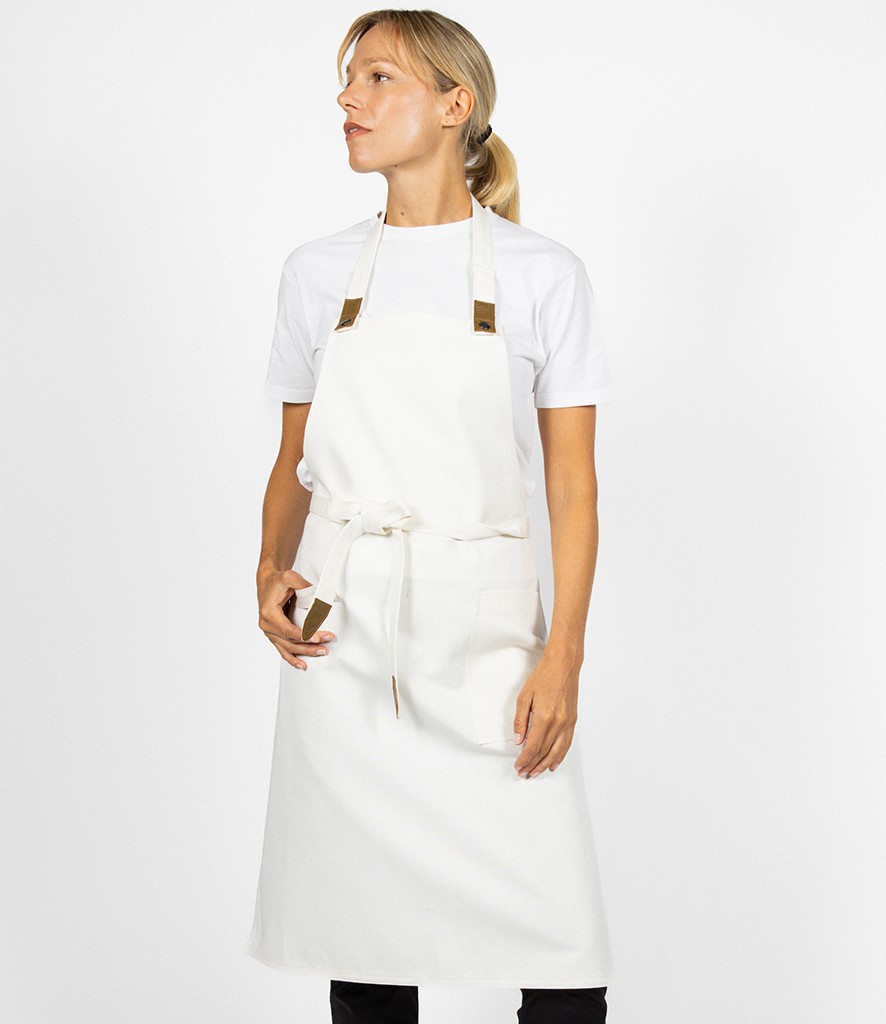 Le Chef Canvas Apron with Leather Tabs bedrukken met eigen logo