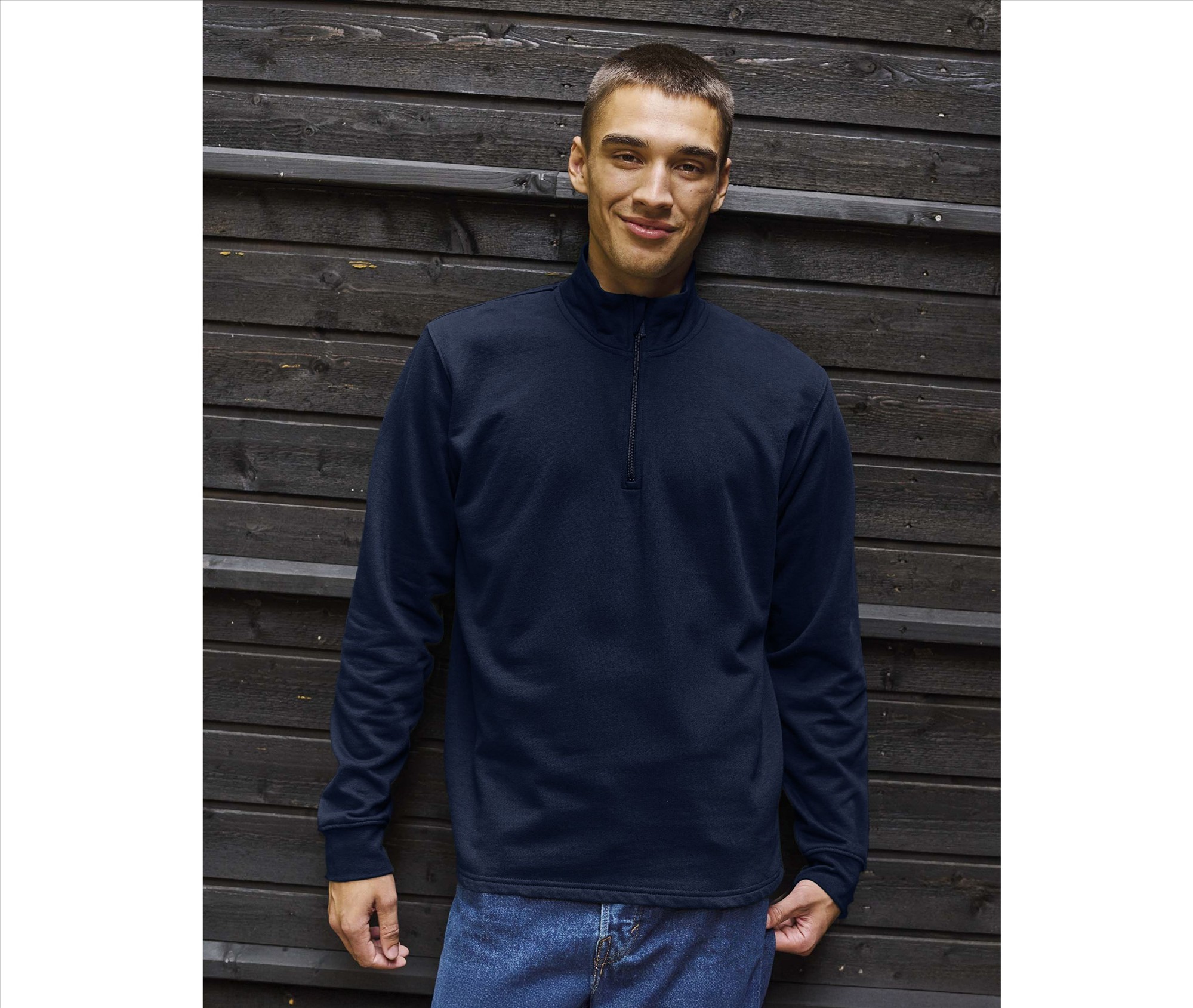 NEUTRAL UNISEX QUARTER ZIP SWEATSHIRT bedrukken met eigen logo