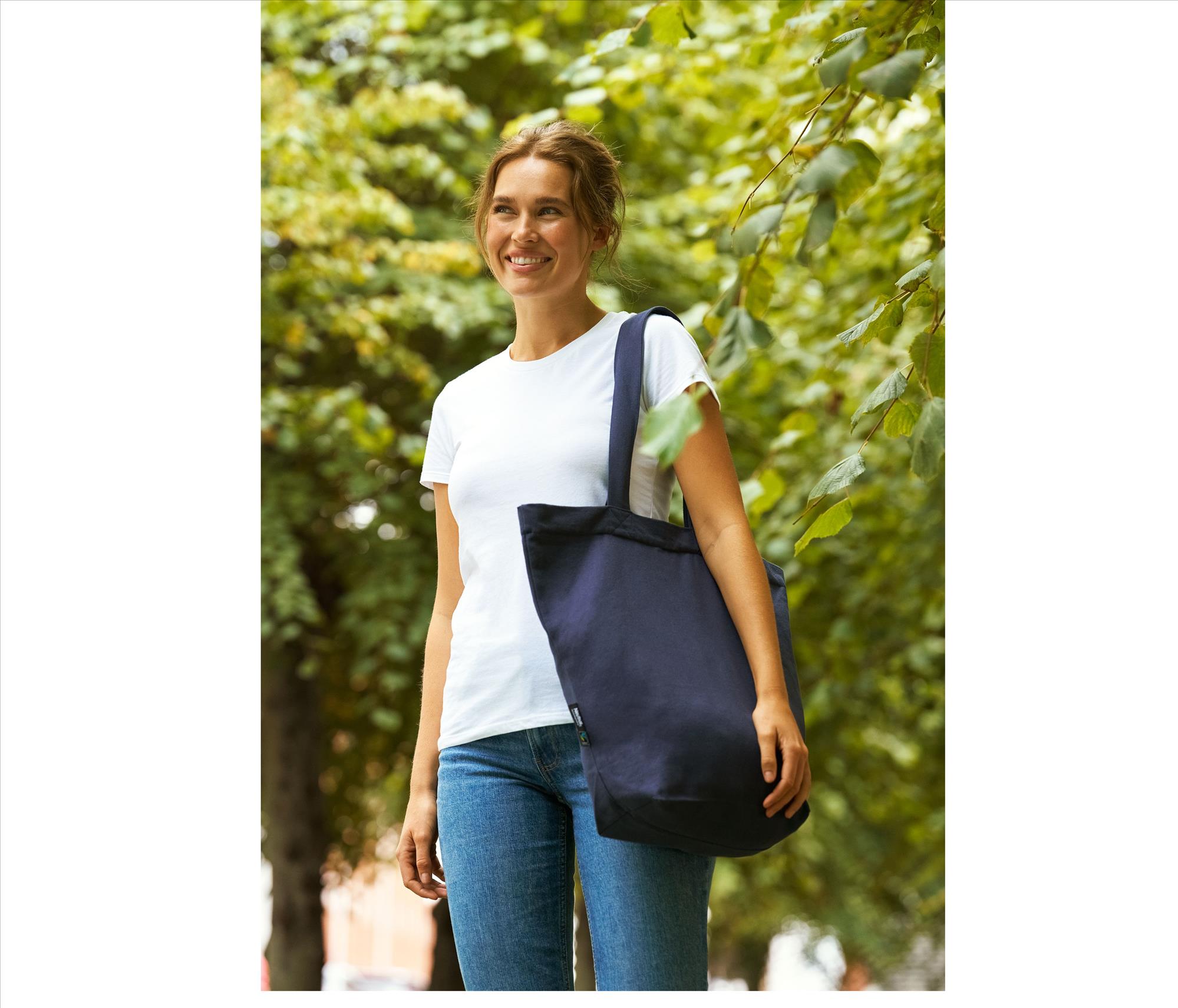 NEUTRAL SHOPPING BAG WITH ZIPPER bedrukken met eigen logo