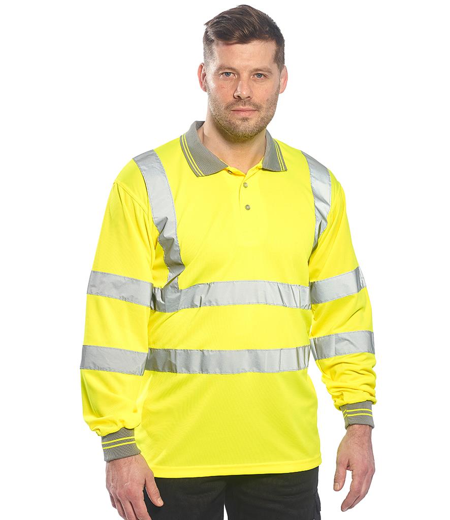 Portwest Hi-Vis Long Sleeve Polo Shirt bedrukken met eigen logo