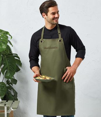 Barley Contrast Stitch Bib Apron Premier PR121