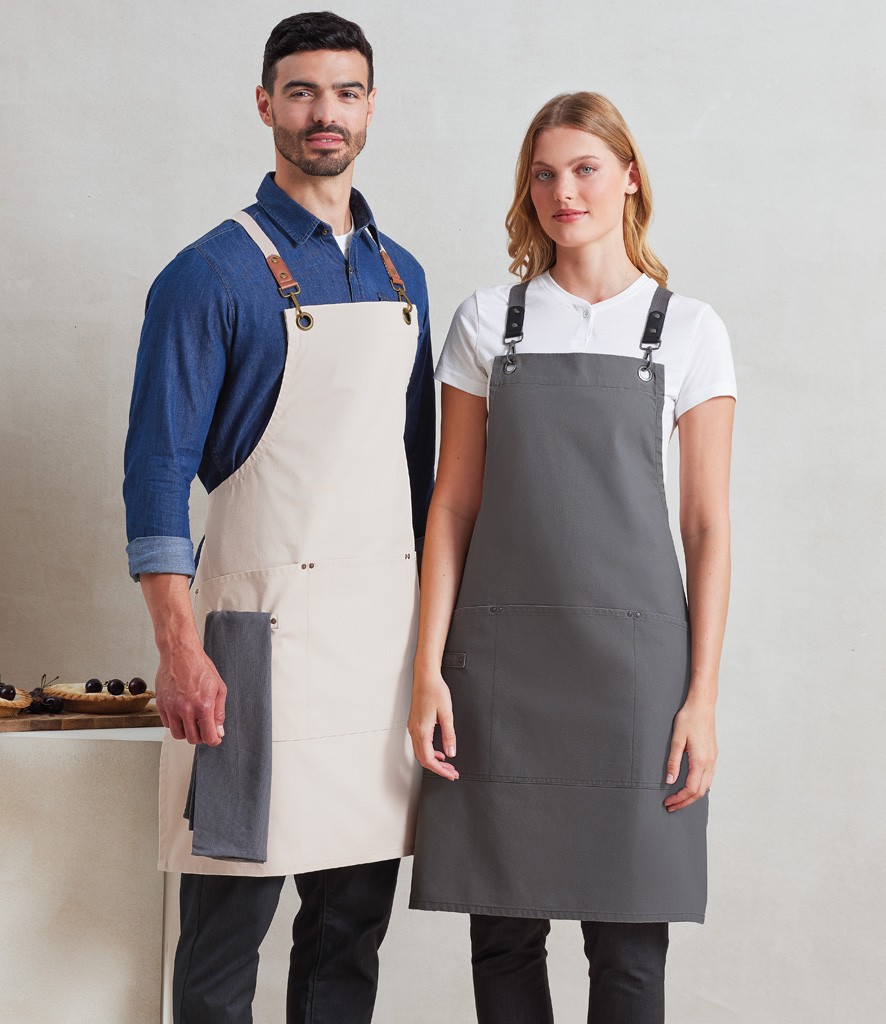 Premier Clip 'n' Clasp Cross Back Bib Apron bedrukken met eigen logo