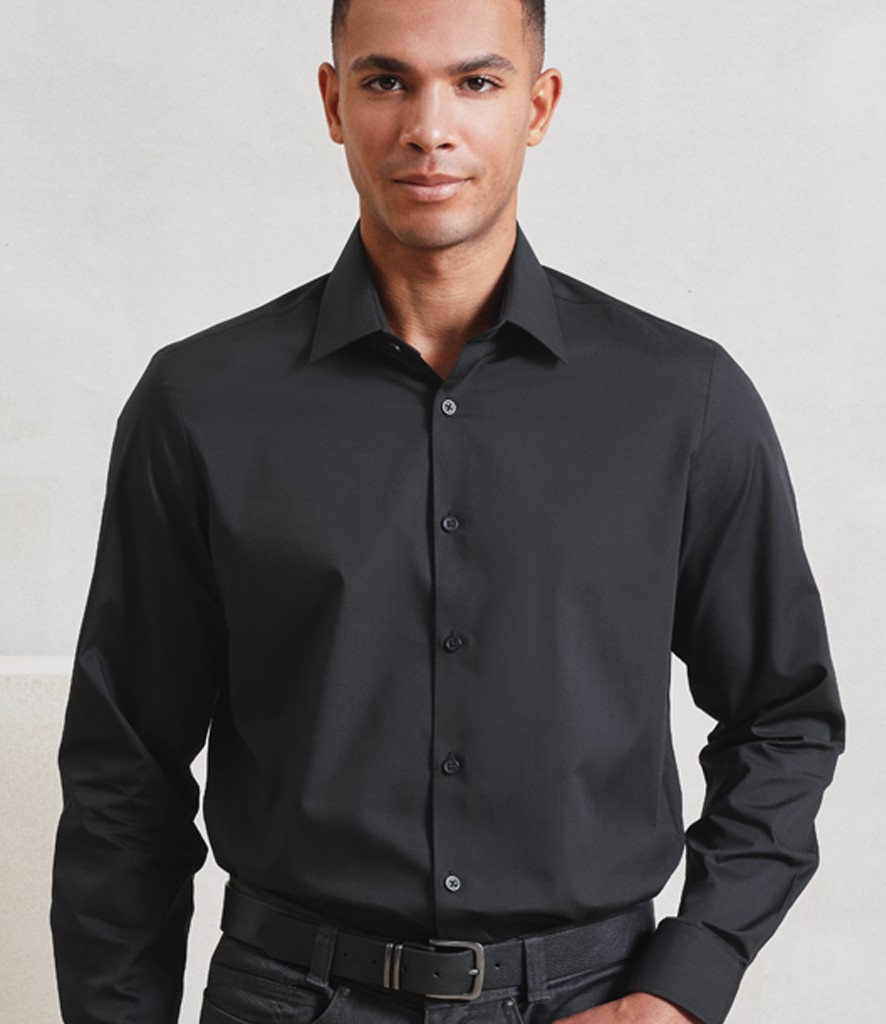 Premier Recyclight® Long Sleeve Poplin Shirt bedrukken met eigen logo