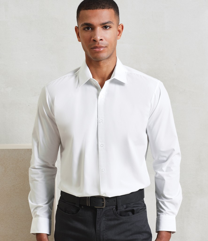 Premier Supreme Long Sleeve Poplin Shirt bedrukken met eigen logo