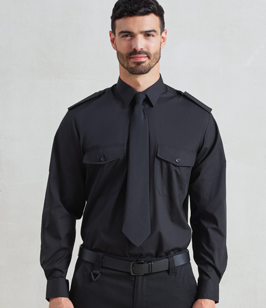 Premier Long Sleeve Pilot Shirt bedrukken met eigen logo