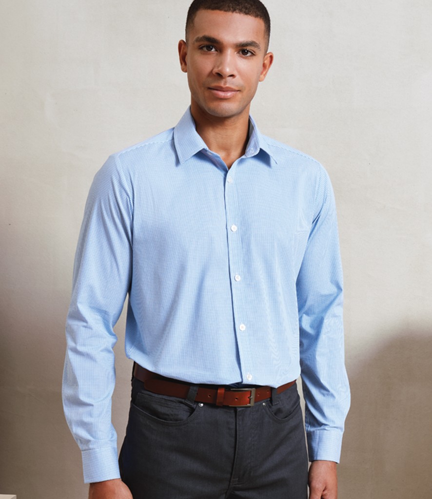 Premier Gingham Long Sleeve Shirt bedrukken met eigen logo
